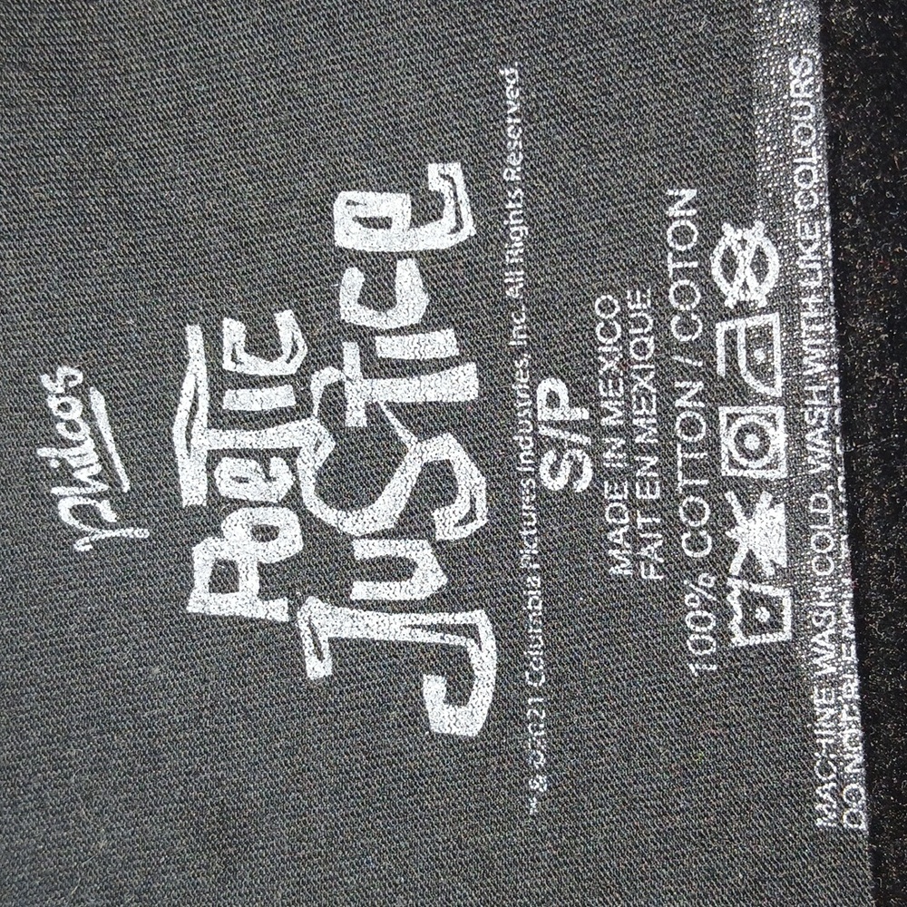 Philcos Poetic Justice A Street Romanxe Men T Shirt Blacl Whit Size Small NWOT - Picture 4 of 6